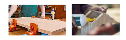 wood glue application нанесение клея по дереву