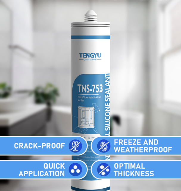 Быстроотверждаемый водонепроницаемый силиконовый герметик против плесени и нейтральный для столешниц и шкафов 