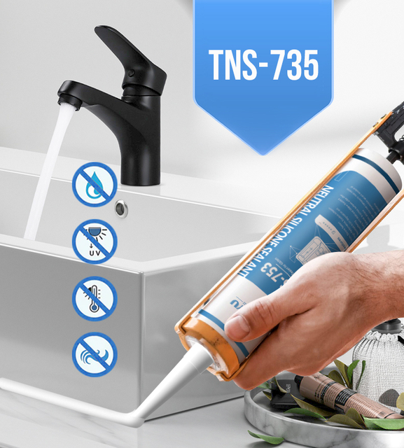 Быстроотверждаемый водонепроницаемый силиконовый герметик против плесени и нейтральный для столешниц и шкафов 