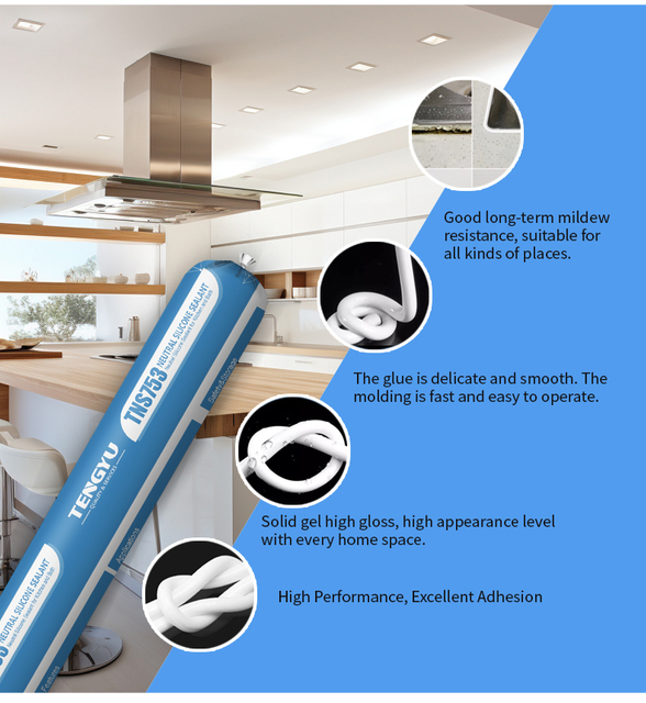 100% силиконовый герметик, нейтральный силиконовый герметик без образования герметика 